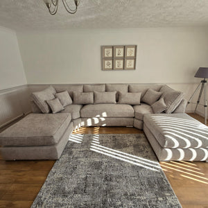 Belgravia U-Shape Sofa – Truffle Alaska Fabric