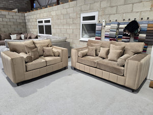 3+2 Madrid Sofa Set – Mink Plush Fabric