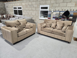 3+2 Madrid Sofa Set – Mink Plush Fabric