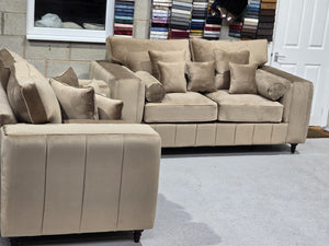 3+2 Madrid Sofa Set – Mink Plush Fabric