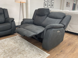 Leon Electric Recliner Sofa Black 2 Seater