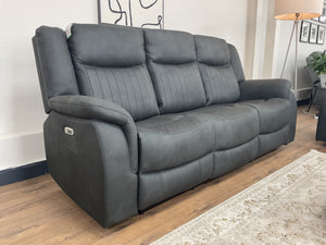 Leon Electric Recliner Sofa Black 3 Seater