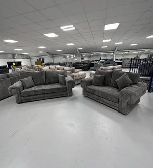 3+2 Vegas Sofa Set - Grey Kensington Fabric