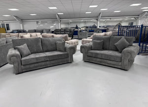 3+2 Vegas Sofa Set - Grey Kensington Fabric