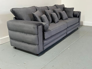 4 Seater Boston Sofa (Steel Plush Velvet)