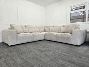 Cube Modular Corner Sofa - Cream Dapple Fabric