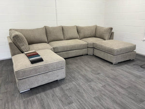 Belgravia U-Shape Sofa – Mink Teddy Fabric