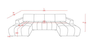 Shanghai Luxury Green U Shape Corner Sofabed