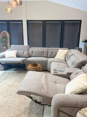 Ohio Electric Recliner Sofa Grey Large Corner