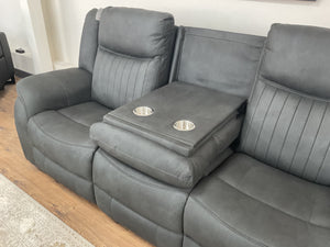 Leon Electric Recliner Sofa Black 3 Seater
