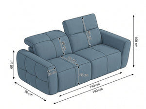 Faringdon Electric Recliner Grey 2 Seater