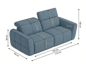Faringdon Electric Recliner Beige 3 Seater
